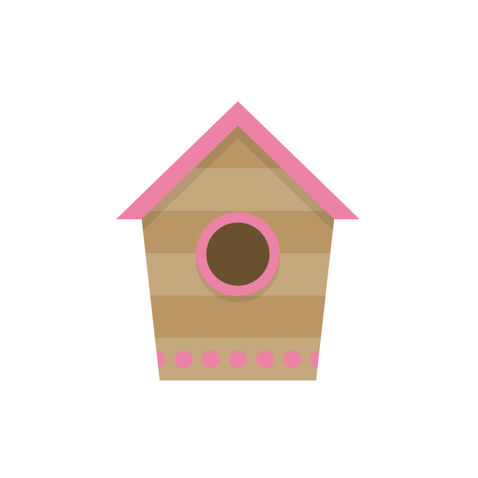 Pink bird house